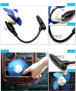   12V Powered Vehicle Car Cooling Air Fan Adsorption Small Blue
