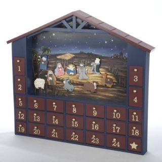 House Shaped Nativity Wooden Christmas Advent Calendar