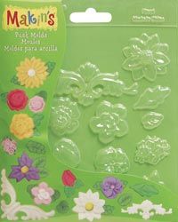 Makins Polymer Clay Floral Flower Push Molds Make 3D Embellishments 
