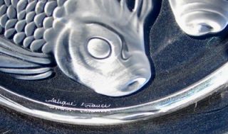 Lalique 1975 Annual Crystal Collector Plate Edition Fish Duet France 