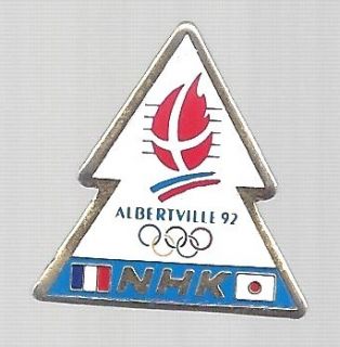 NHK Japan Japanese Olympic Media Pin Albertville 1992
