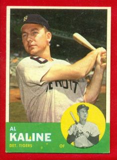 1963 Topps 25 Al Kaline EX Mint Set Break