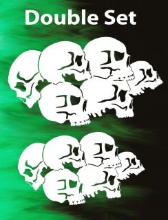 Air Brush Stencil Skull Background Double Set Template Harley Paint 