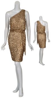 Aidan Mattox Dazzling Gold Sequins Party Dress 10 New