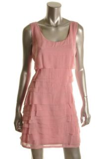 Ali Ro NEW Pink Silk Tiered Scoop Neck Sleeveless Cocktail Dress 6 