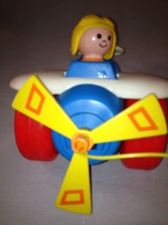 Fisher Price Airplane Pull Toy 1980 No 171 Vintage