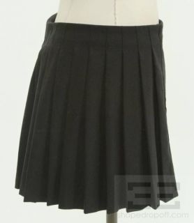 McQ Alexander McQueen Black Wool Pleated Buckle Miniskirt Size 42 New 