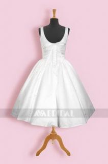W543 Aline BATEAU Neckline Tea Length Wedding Dress Size 14 or Custom 