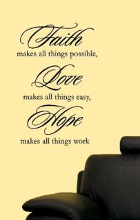 Faith Makes All Things Home Wall Deco Quote Vinyl Decal