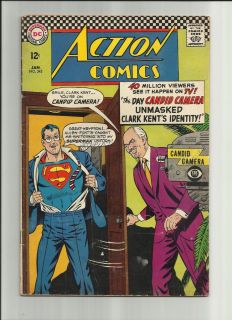   COMICS # 345 SUPERMAN 1967 ALLEN FUNT CANDID CAMERA MISSING CENTERFOLD