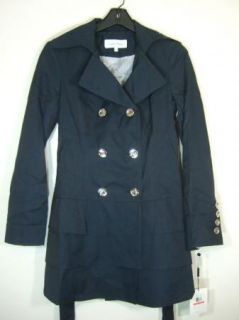 Calvin Klein Trench Coat Jacket Womens Navy Blue XS New