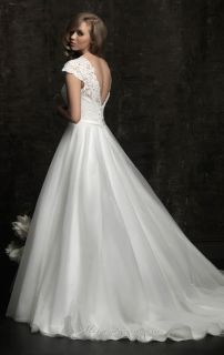 2012 Sexy Short Sleeve Lace Wedding Dresses New Bridal Gown