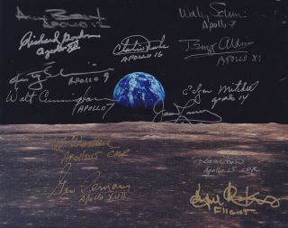 NASA 12 Astronauts Buzz Aldrin Alan Bean Wally Schirra Ed Mitchell 
