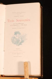 1896 Alphonse Daudet Trois Souvenirs Illus Picard