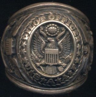 WWII Silver & Gold Pilot Officer Ring Air Force Corps USAAF World War 