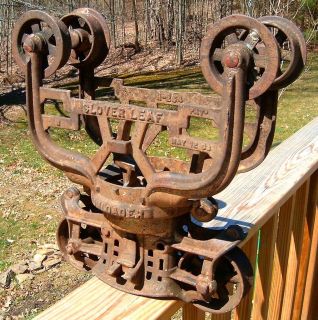 Early 1900s CLOVERLEAF Hay Trolley & Pulley Weare New Hampshire Find 