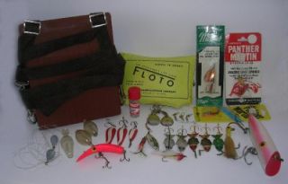 Vintage Fishing Lures Lot Accessories Tackle Box Safety Float and More 