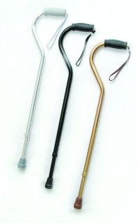 Invacare Aluminum Offset Handle Cane with Strap Bronze