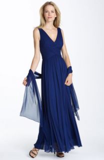 NWT Alex Evenings Ruched Mesh Dress Navy 8 $170