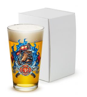 Firefighter 16oz Pint Glass First in Last Out New Glassware Fire EMS 