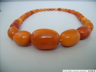   genuine baltic egg yolk Butterscotch AMBER necklace ART DECO 60g