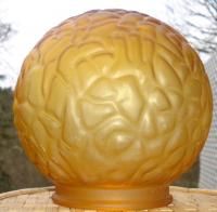 Antique Vintage Nuart FRANKART Amber Glass Brain Ball Deco Lamp Globe 
