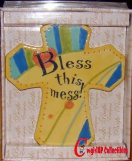 53177 Bless This Mess Cross Wall Plaque Kitchen Inspiration