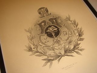 Chi Omega Sorority XO Coat Arms Arkansas Chapter Allegory 1895 