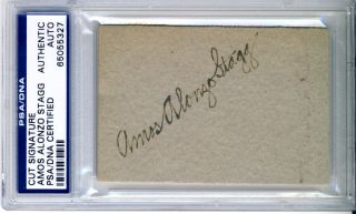 Amos Alonzo Stagg Chicago Signed Cut PSA DNA Slabbed