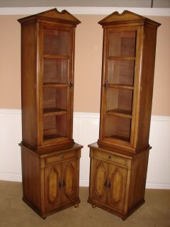 PAIR OF VINTAGE CURIO CABINETS CHINA CLOSET DISPLAY CASE by 