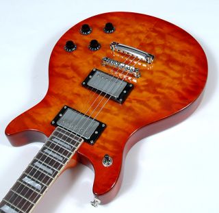Agile Ad 2000 Amber Quilt Electric Guitar Double Cut