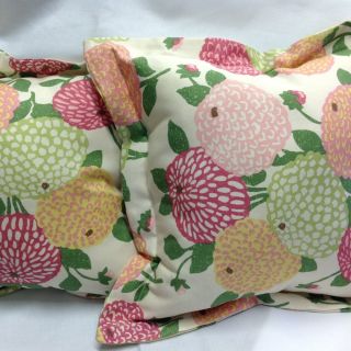 Set of 2 Flanged Pillows Made with Outdoor Fabric New Custom Made 