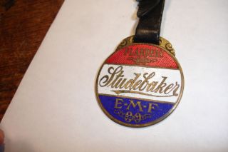 RARE Original 1912 Enameled Flanders EMF Studebaker Pocket Watch Fob 