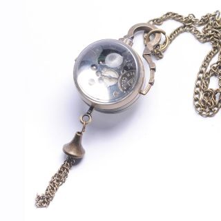   Steampunk Glass ORB Pocket Watch Necklace by 81stgeneration