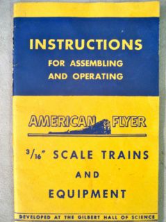 1949 AMERICAN FLYER INSTRUCTION BOOK FOR OPERATING AND ASSEMBLING M 