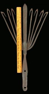   Hand Forged Iron Eel Fork Spear American Aquatic Hunting Tool