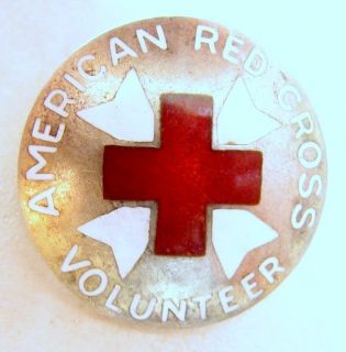   American Red Cross Volunteer ARC Silver INSIGNIA Pin WWII Era