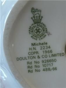 Royal Doulton figurine, MICHELLE, was designed by PEGGY DAVIES. She 