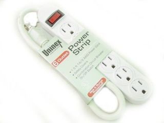 new electrical 6 outlet power strip w safety covers time
