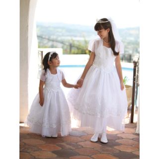 Angels Garment White Dress Girls 14 Communion Organza Halter Bolero 