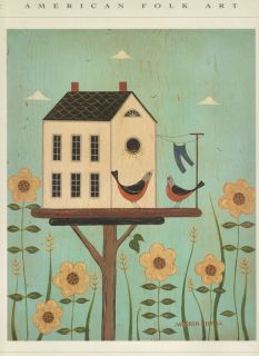 Warren Kimble American Folk Art Birdhouse Print