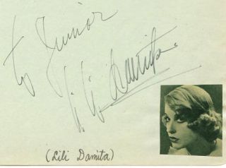 Lili Damita Vintage 1930s Signed Album Page Autographed Errol Flynn 