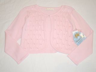 American Princess Pink Smocked Pearl Sweater 7 8 14
