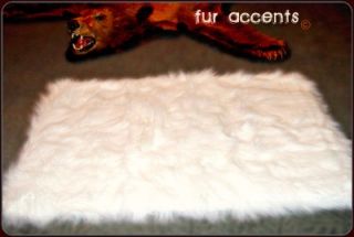 Faux Fur Accent Rug White Bear Sheepskin Mink Wolf Plush Pelt Throw 