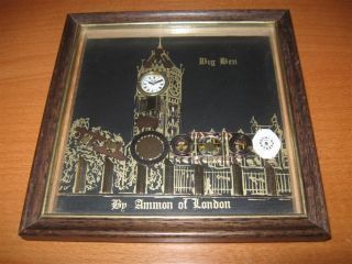 Vintage Original Ammon of London Horological Collage Art Big Ben Clock 