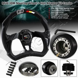   Spoke/Black PVC Mu Gen Steering Wheel+HUB (Fits Honda Accord 1998