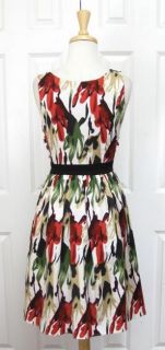 New Anthropologie Floral Print Full Skirt Dress Sz 0 XS