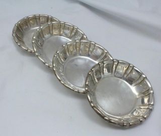 Frank Smith Sterling Silver Butter Pats Dishes Chippendale Style 4 