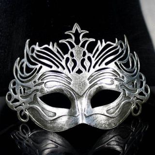 Roman Gladiator Party Mask Costume Venetian Masquerade Antique silver 