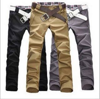Top Mens Stylish Designed Straight Slim Fit Trousers Casual Pants 